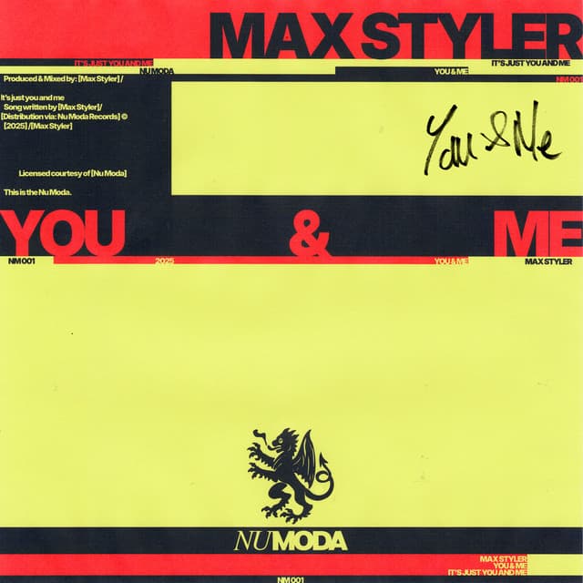 max styler - you & me cover