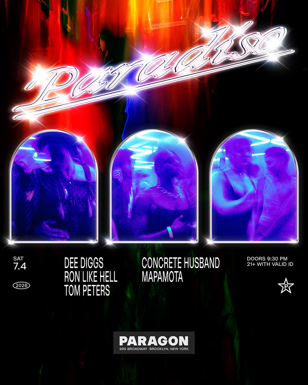 Paradiso: Dee Diggs, Ron Like Hell, Tom Peters + Concrete Husband, Mapamota