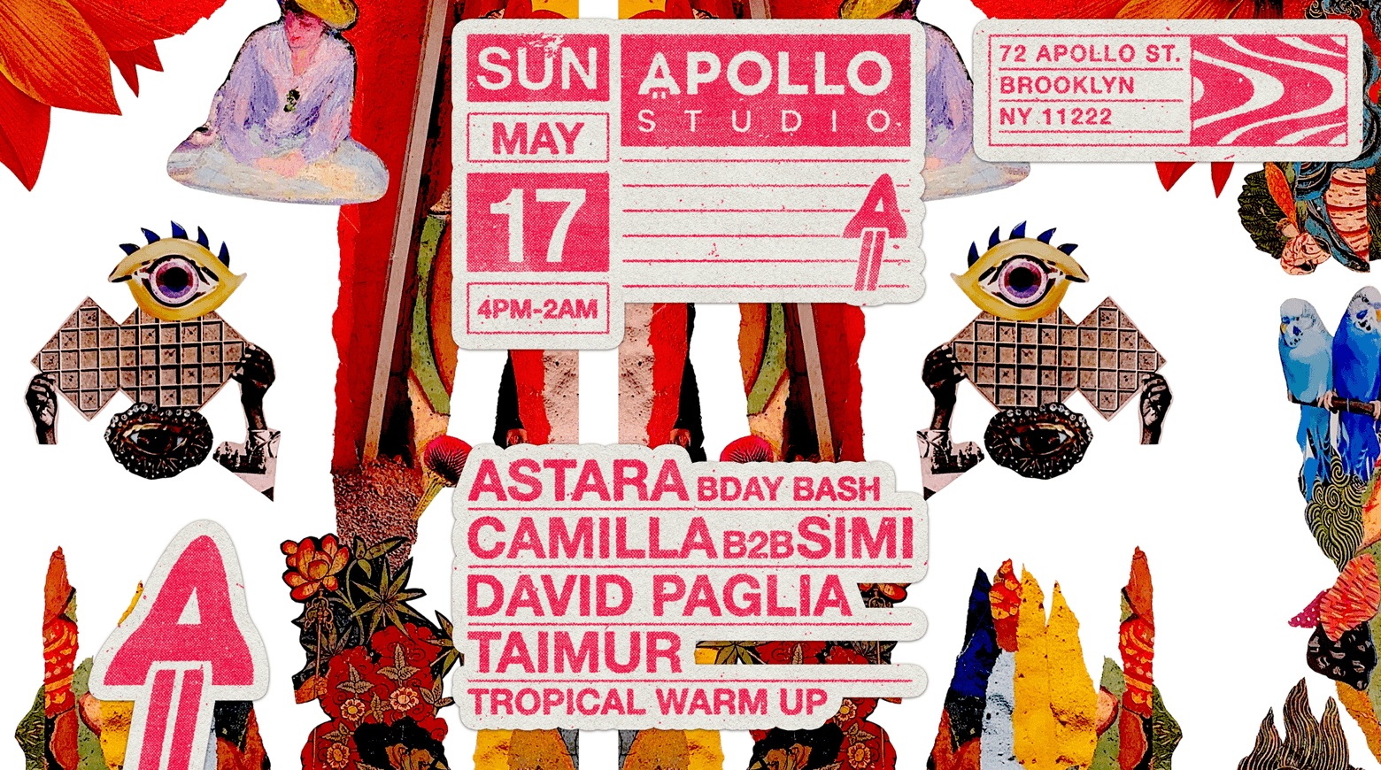 Apollo Studio w/ Astara (Bday Bash), Taimur, David Paglia, CAMILLA b2b Simi Simone