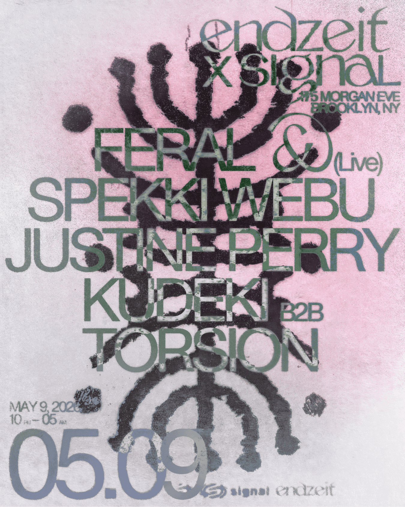 Signal x Endzeit: Feral (live), Spekki Webu, Justine Perry, Kudeki b2b Torsion