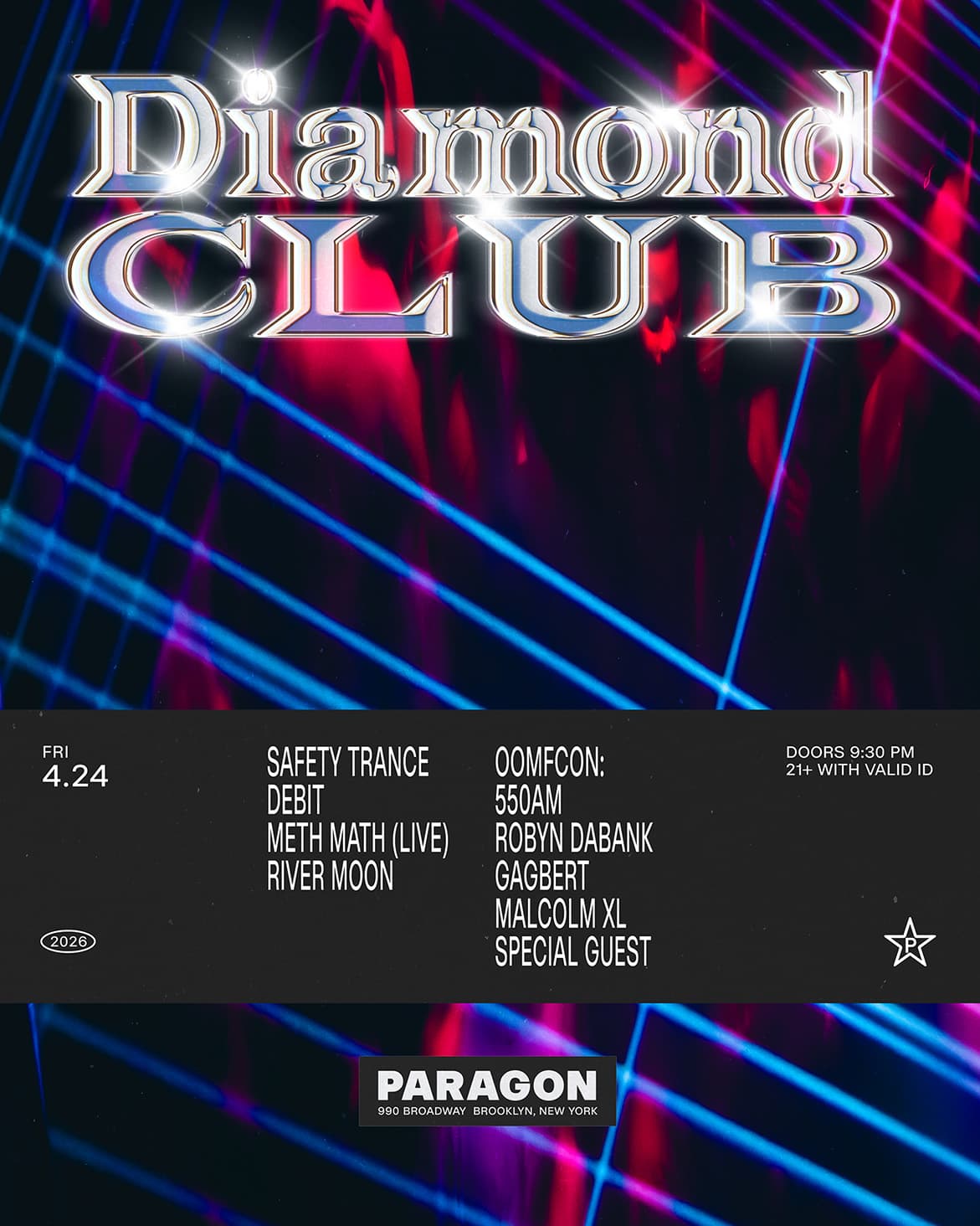 Diamond CLUB: Safety Trance, Debit, Meth Math (Live), River Moon + OOMFCON