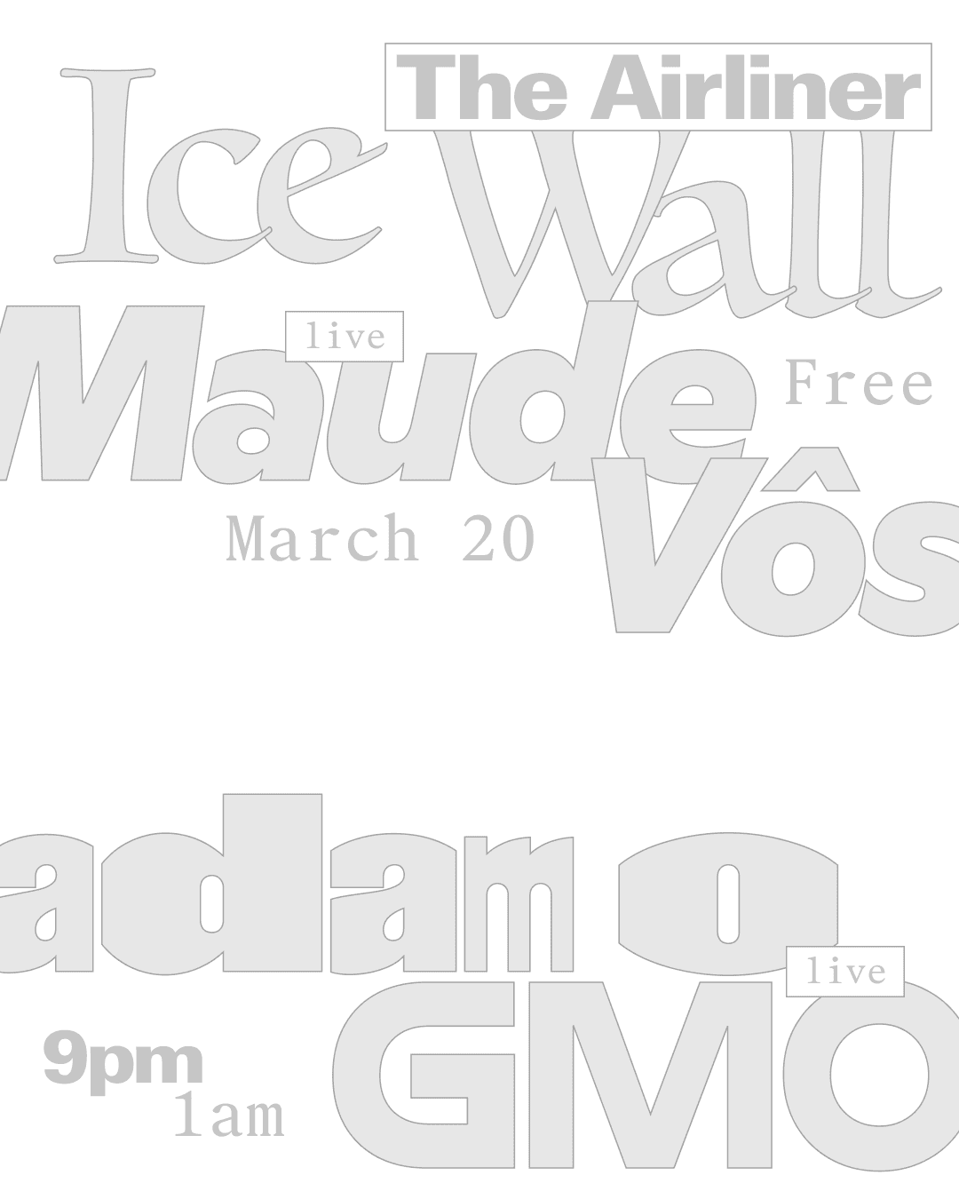 Live Electronics with Ice Wall, Maude Vôs, adam o, GMO, Znc
