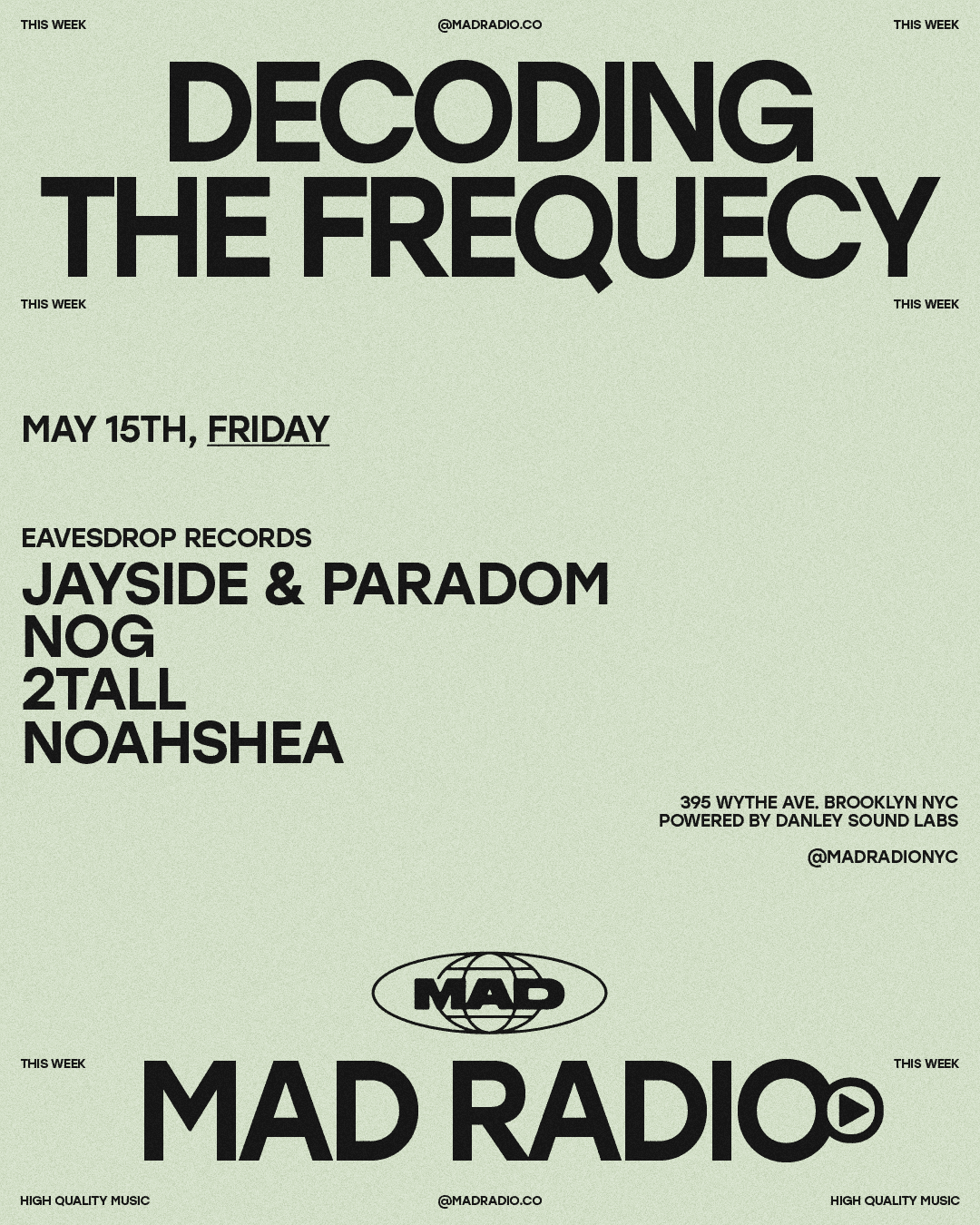 EAVESDROP RECORDS: JAYSIDE & PARADOM, Nog, 2TALL, NoahShea