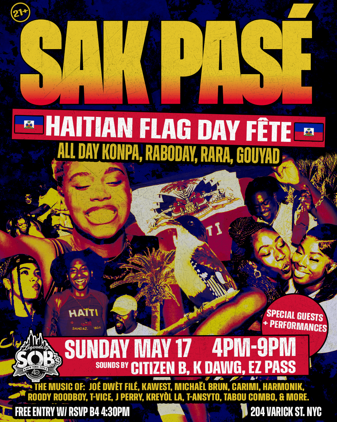 Sak Pase: Haitian Flag Day Fête All-Day Konpa, Gouyad, Rara, Raboday