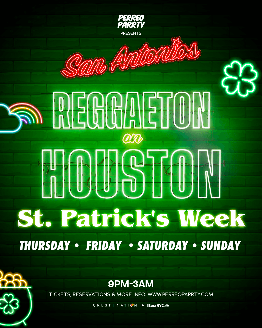 St. Patrick's Week Reggaeton on Houston - Latin & Reggaeton Party NYC