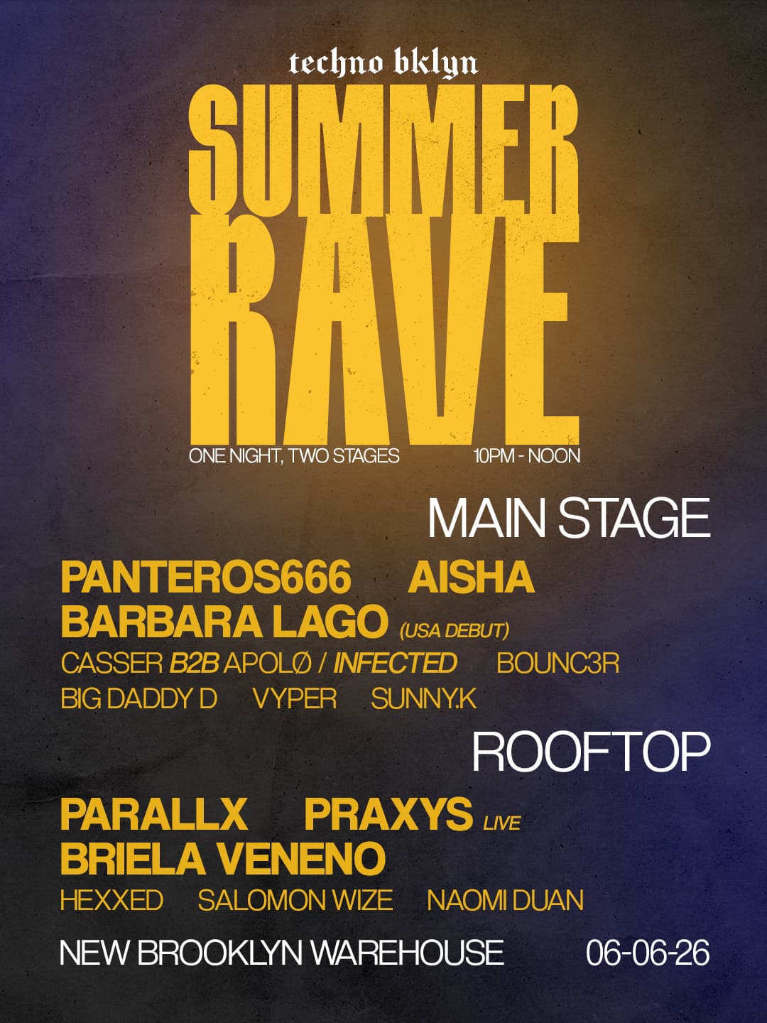 TECHNO BROOKLYN PRESENTS SUMMER RAVE