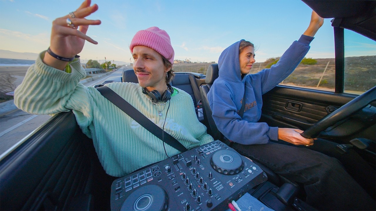 Venice Beach - playing vibey tunes on the highway
