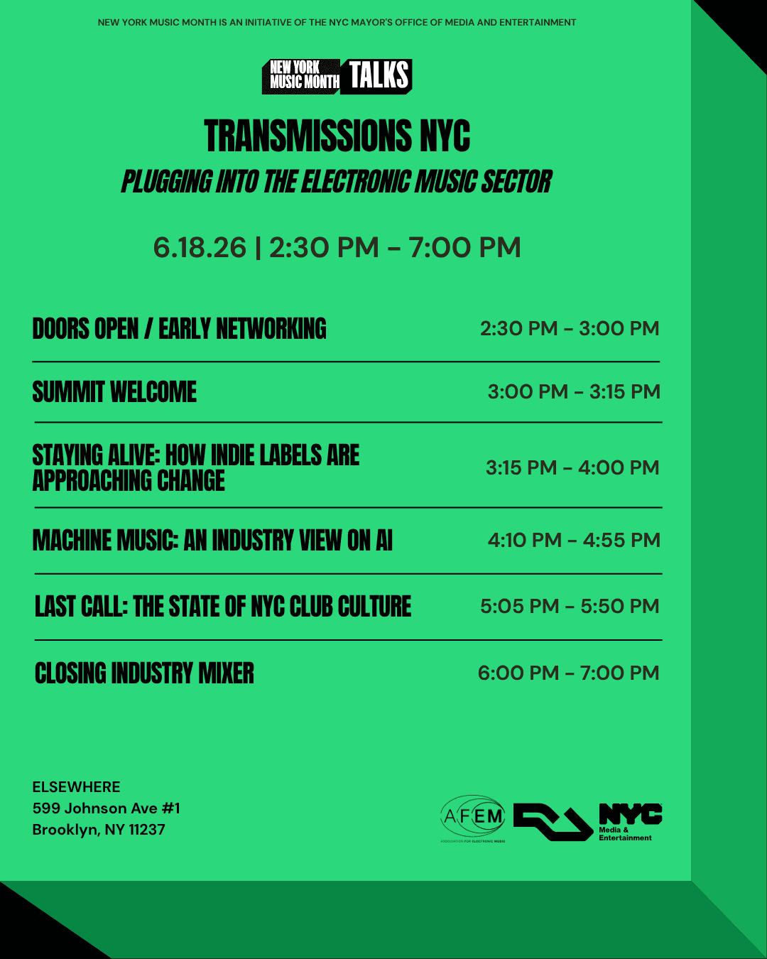 Transmissions NYC: Plugging In To The Electronic Music Sector (By AFEM & RA) Free w/ RSVP