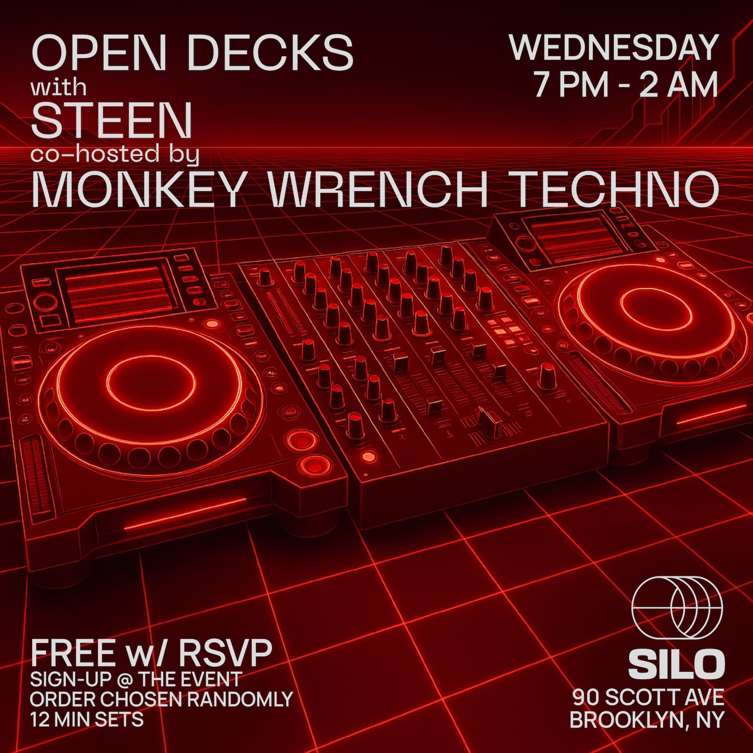Open Decks with STEEN and Monkey Wrench Techno
