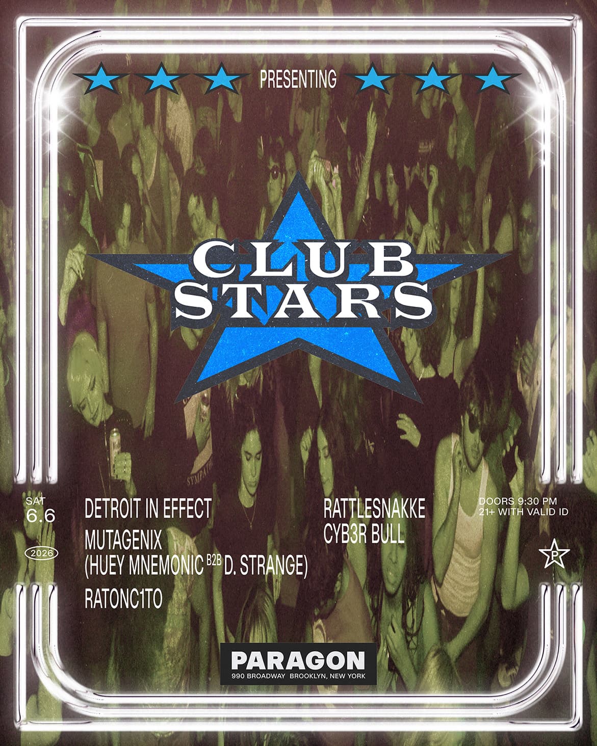 CLUB STARS: Detroit In Effect, Huey Mnemonic b2b D. Strange, RATONC1TO + Rattlesnakke