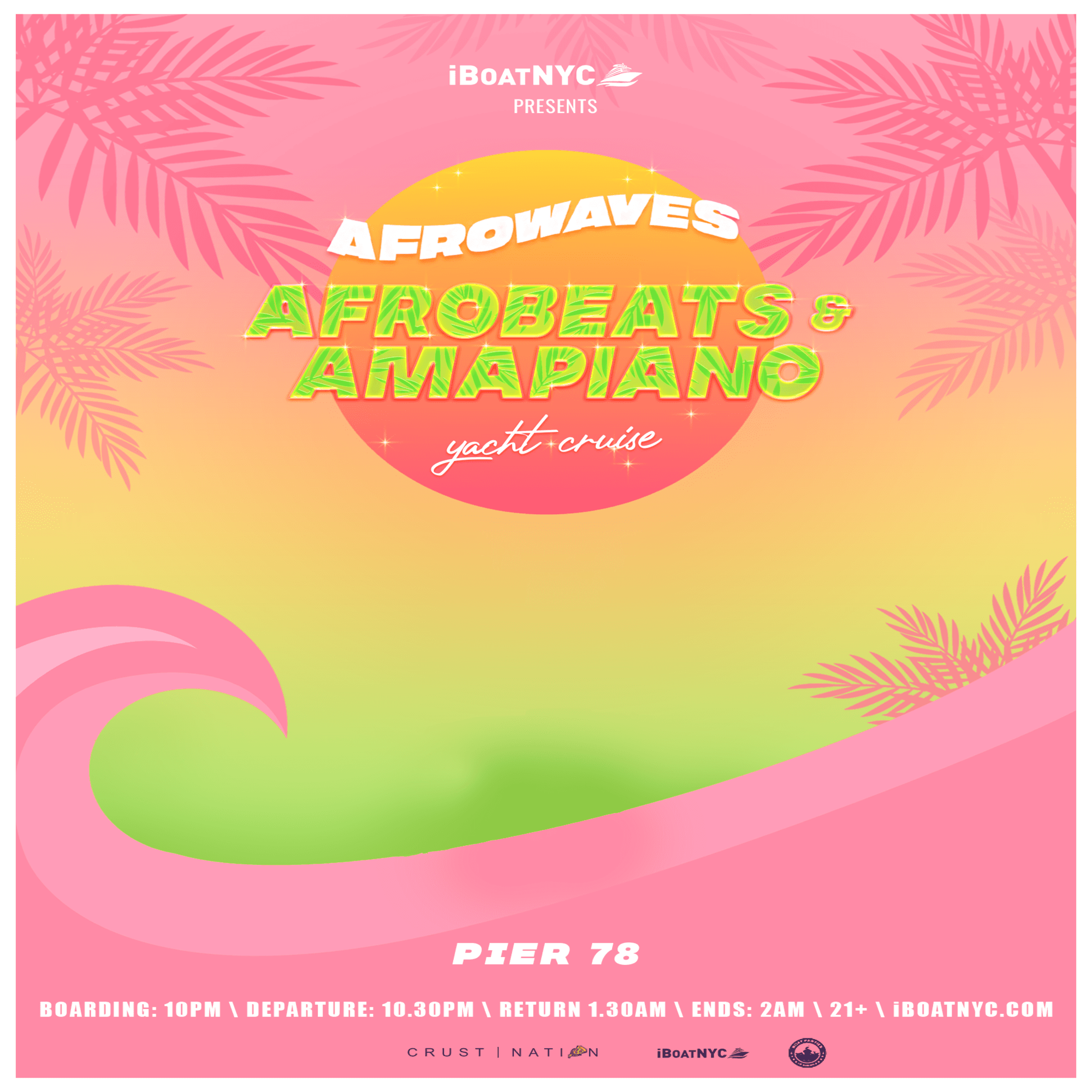AFROWAVES: Afrobeats & Amapiano Boat Party Yacht Cruise NYC
