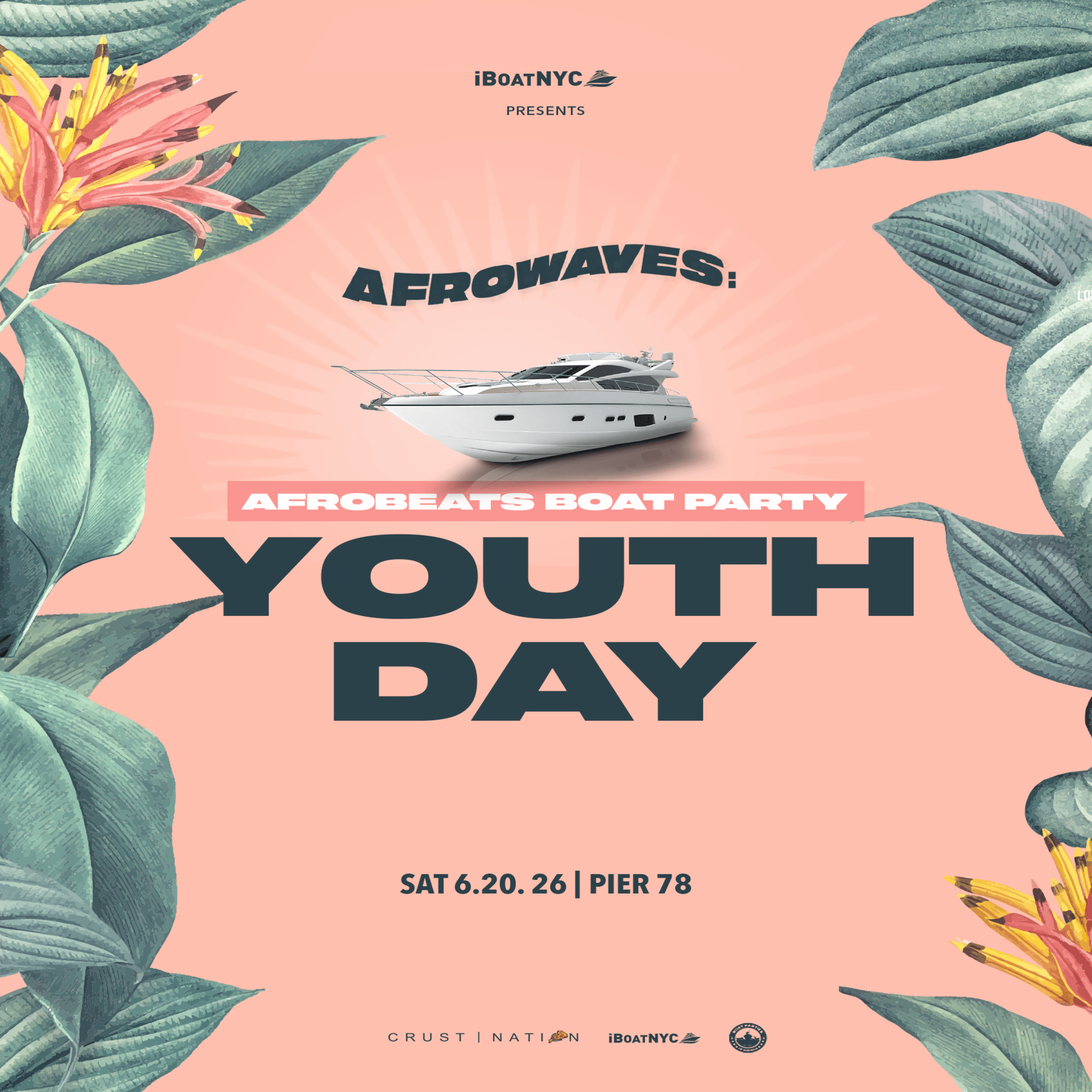 AFROWAVES SUNSET: Afrobeats & Amapiano YOUTH DAY Boat Party Cruise NYC