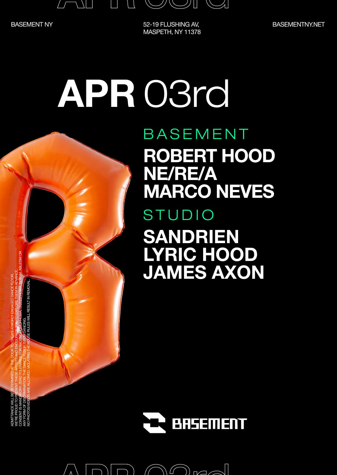 Robert Hood / Ne/Re/A / Marco Neves / Sandrien / Lyric Hood / James Axon