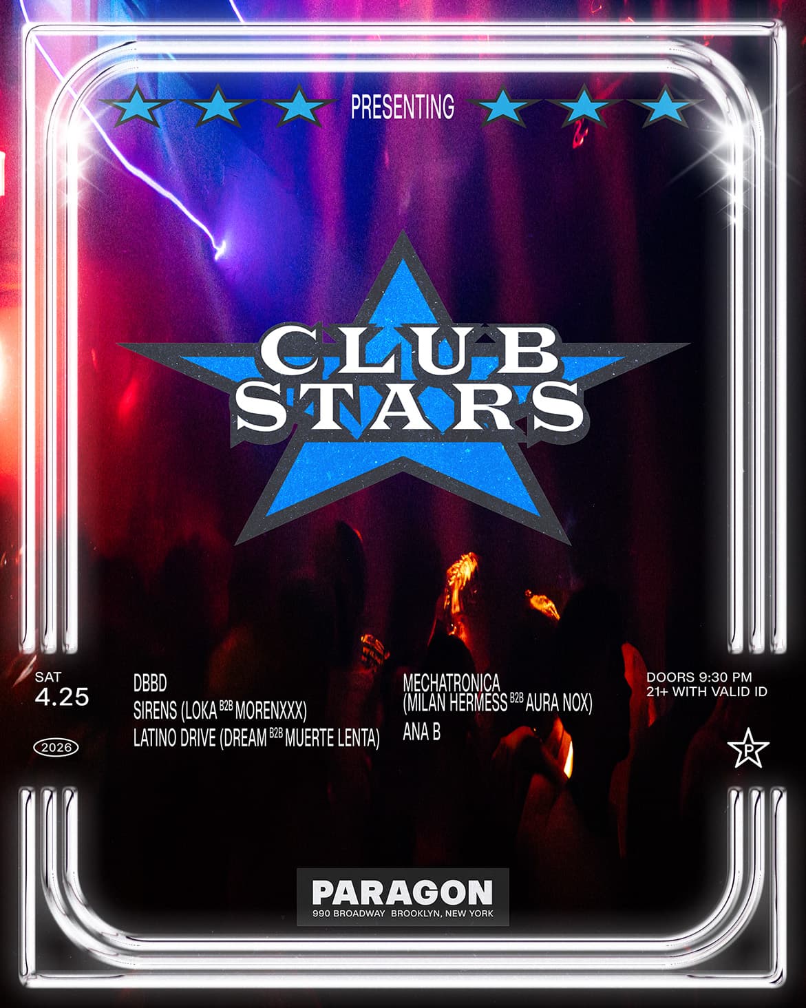 Club Stars: DBBD, Sirens, Latino Drive + Mechatronica, Ana B