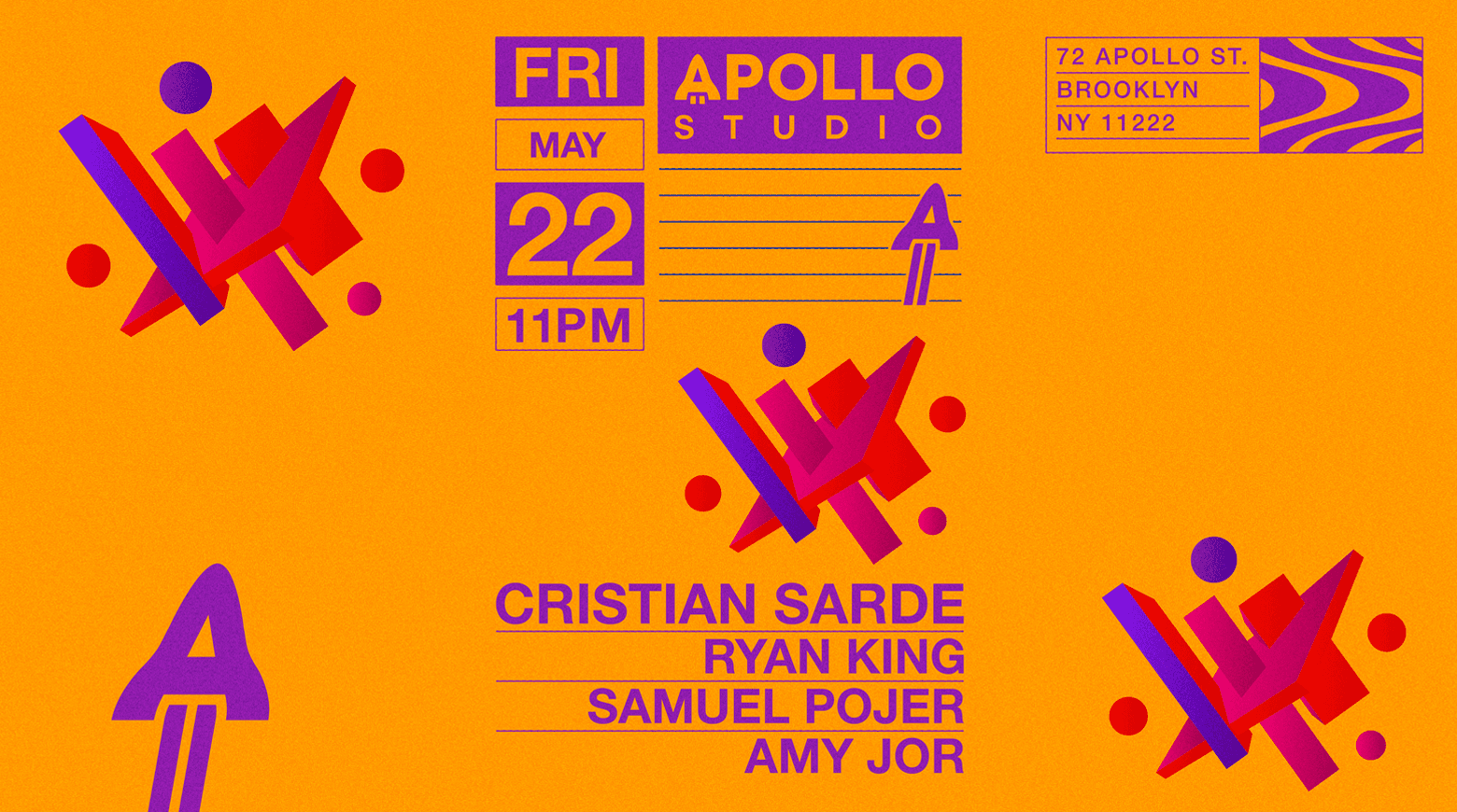 Apollo Studio w/ Cristian Sarde, Ryan King b2b Samuel Pojer & Amy Jor