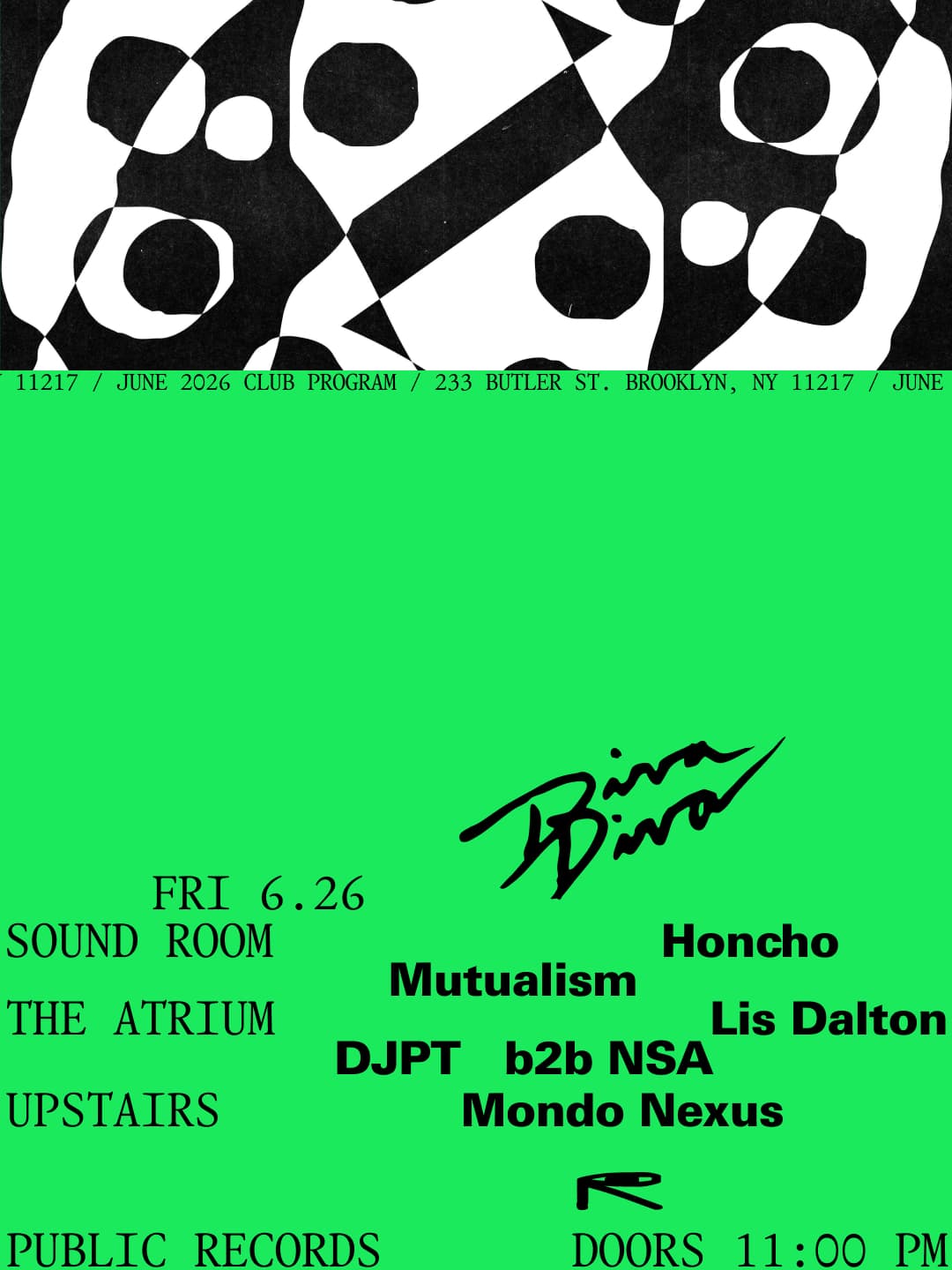 Diva Diva: Honcho, Mutualism / Lis Dalton, DJPT b2b NSA / Mondo Nexus